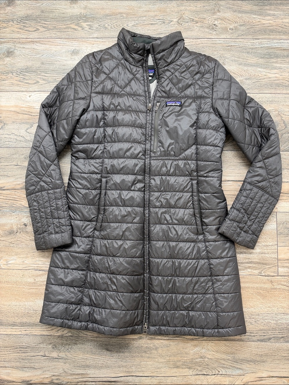 Patagonia Women’s Charcoal Quilted Long Puffer Coat